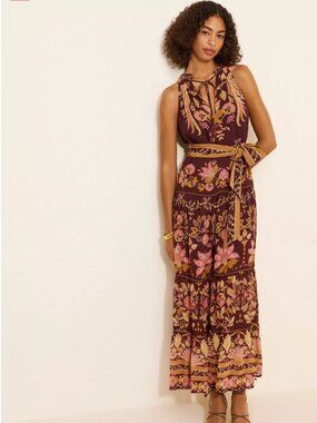 FARM Rio Bella Waist Tie Maxi Dress (small)